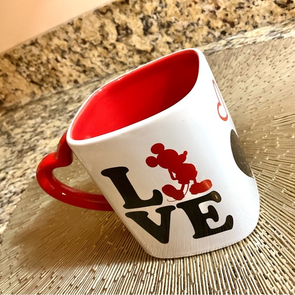 Disney Store Mickey Mouse Black Red Love Coffee Mug - Picture 2 of 6